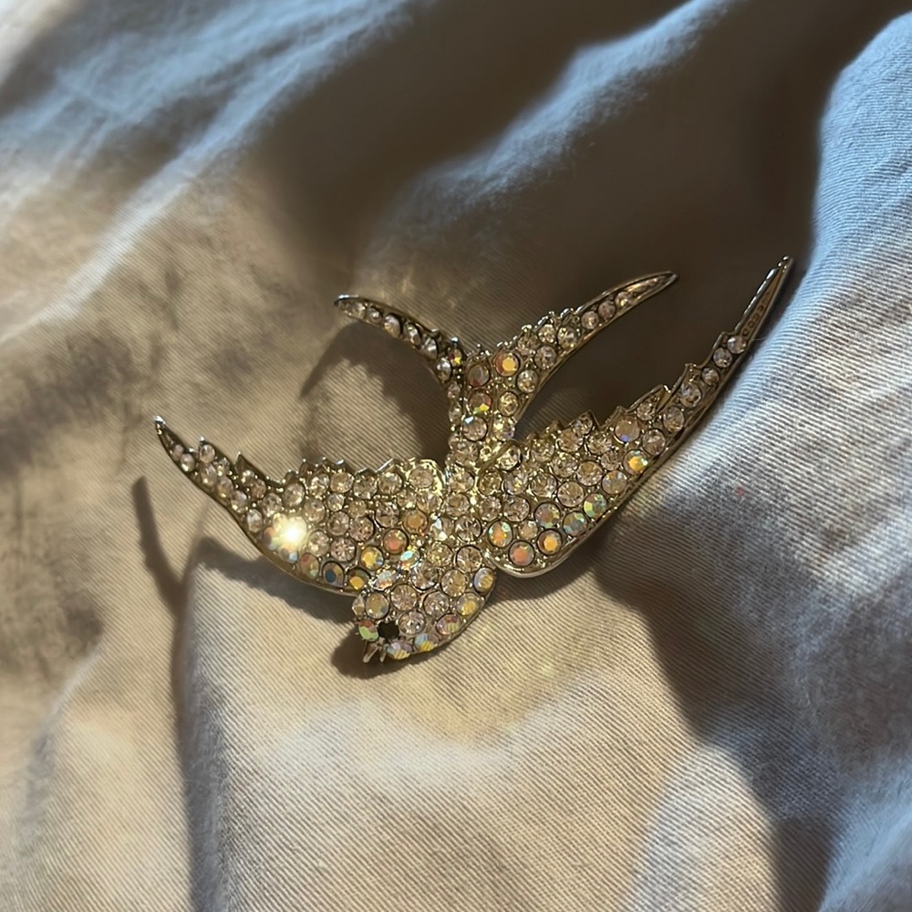 Sparkly Flying Bird Pin
